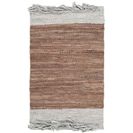 Safavieh Vintage Leather Hand Woven Square Rug Light Grey & Brown - 6 x 6 ft. VTL310C-6SQ